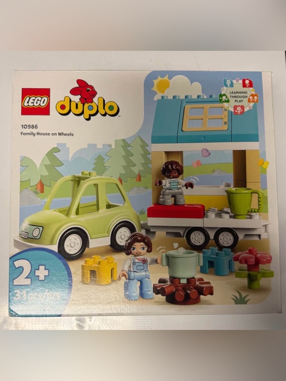 Lego Duplo Family House on Wheels - Light Green, Blue, Red
